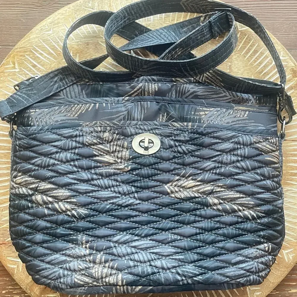 Lug Adagio Bubble Quilted Crossbody Shoulder Bag Purse-Tropical Fog